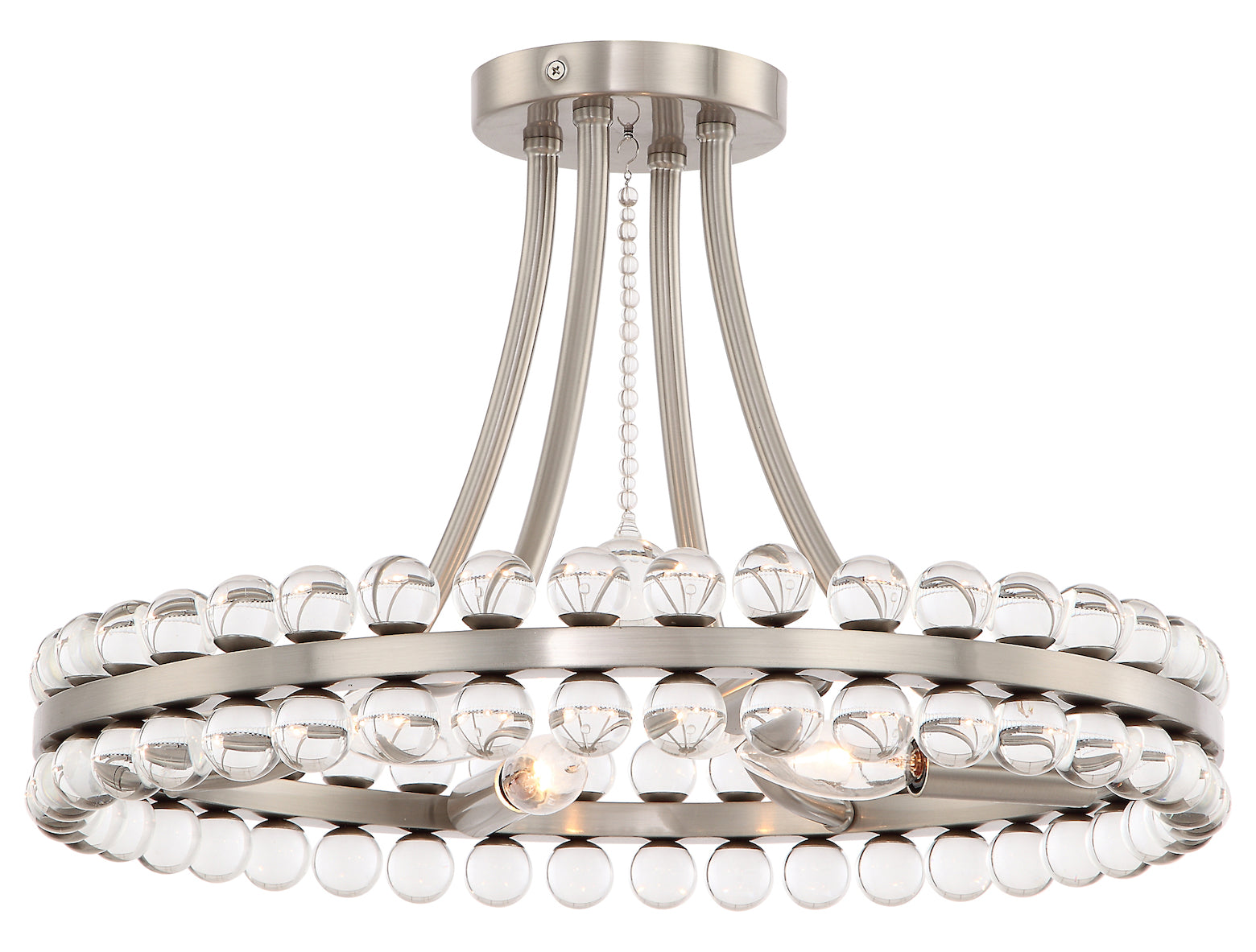 4 Light Brushed Nickel Eclectic/Mid Century/Modern Ceiling Mount – Style: 8069762 XI56305907611