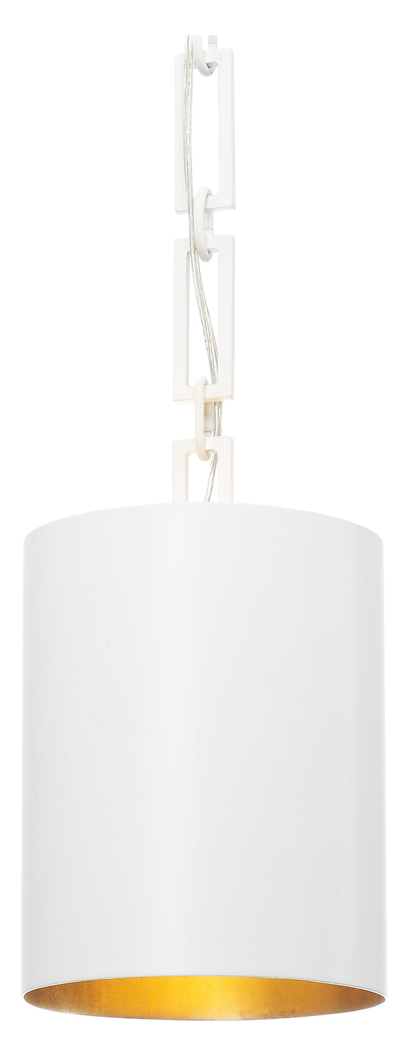 Brian Patrick Flynn Alston 1 Light Matte White + Antique Gold Mini Pendant – Style: 7949188 XI56305907694